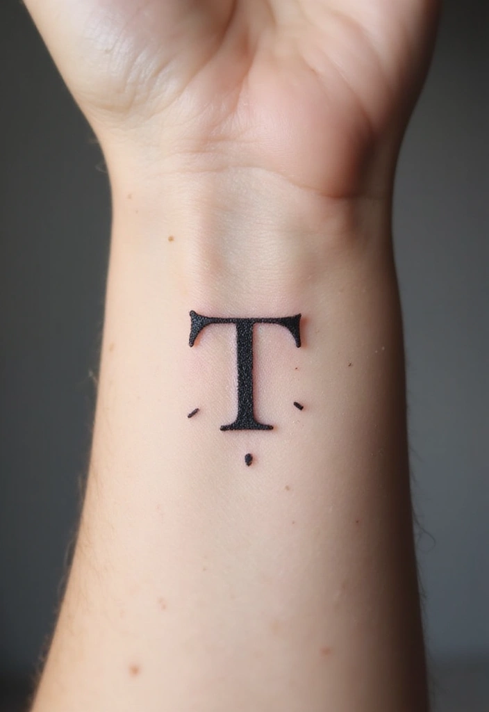 15 Creative Letter T Tattoo Designs And Ideas - 1. Minimalistic Line Art