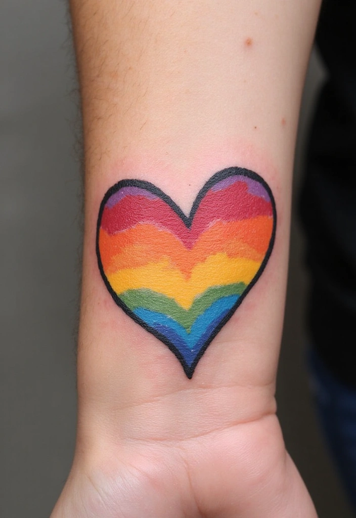 Best Rainbow Tattoo Ideas for Men and Their Meanings - 6. Rainbow Heart Tattoo