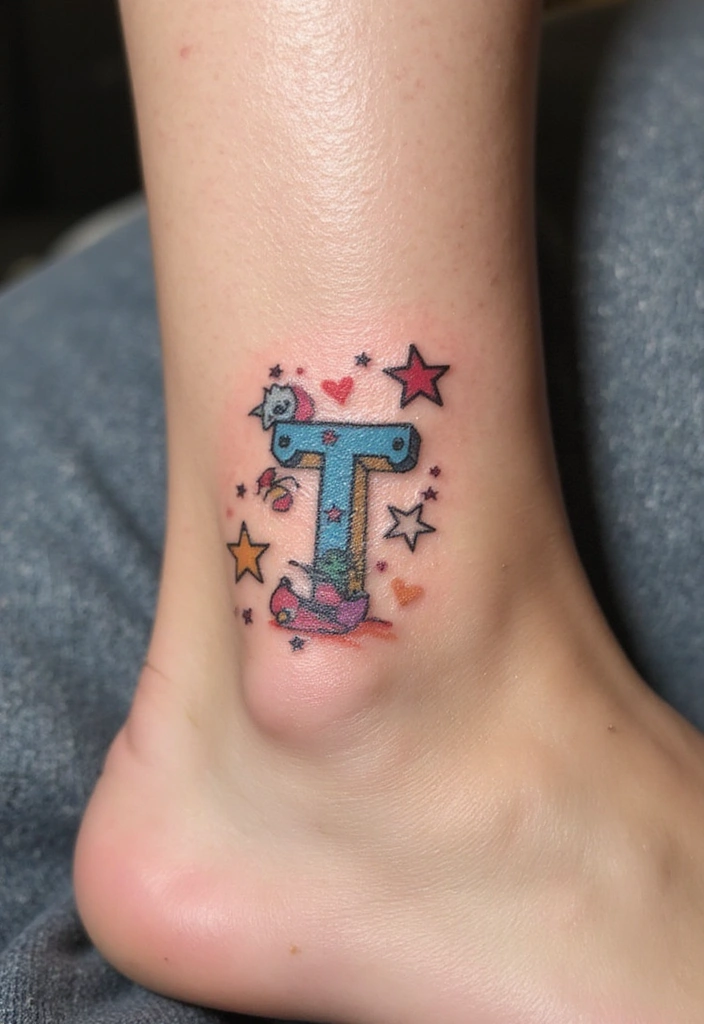 15 Creative Letter T Tattoo Designs And Ideas - 12. Whimsical Designs