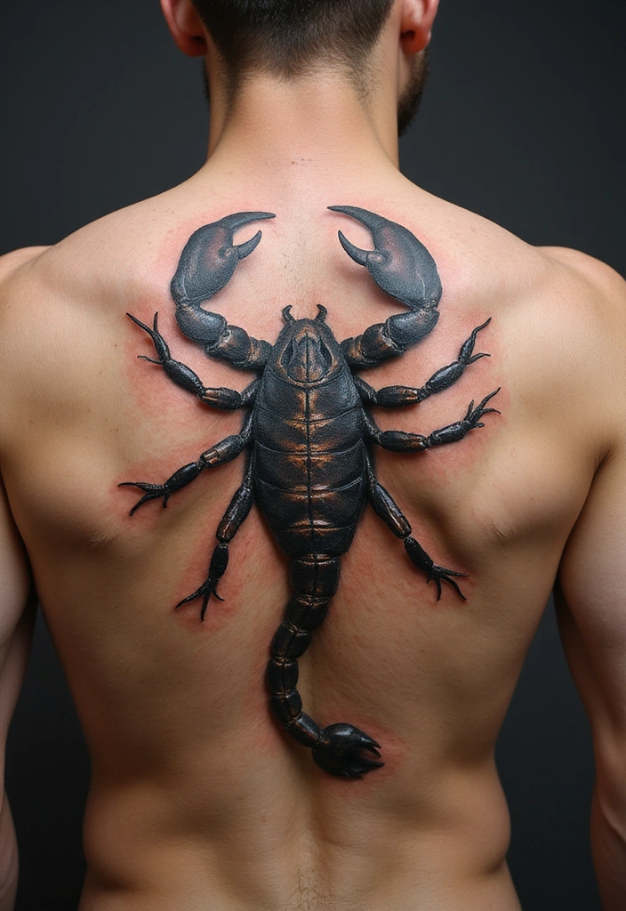 Scorpion Tattoo Ideas for Men With Bold Personalities - 15. 3D Scorpion Tattoos