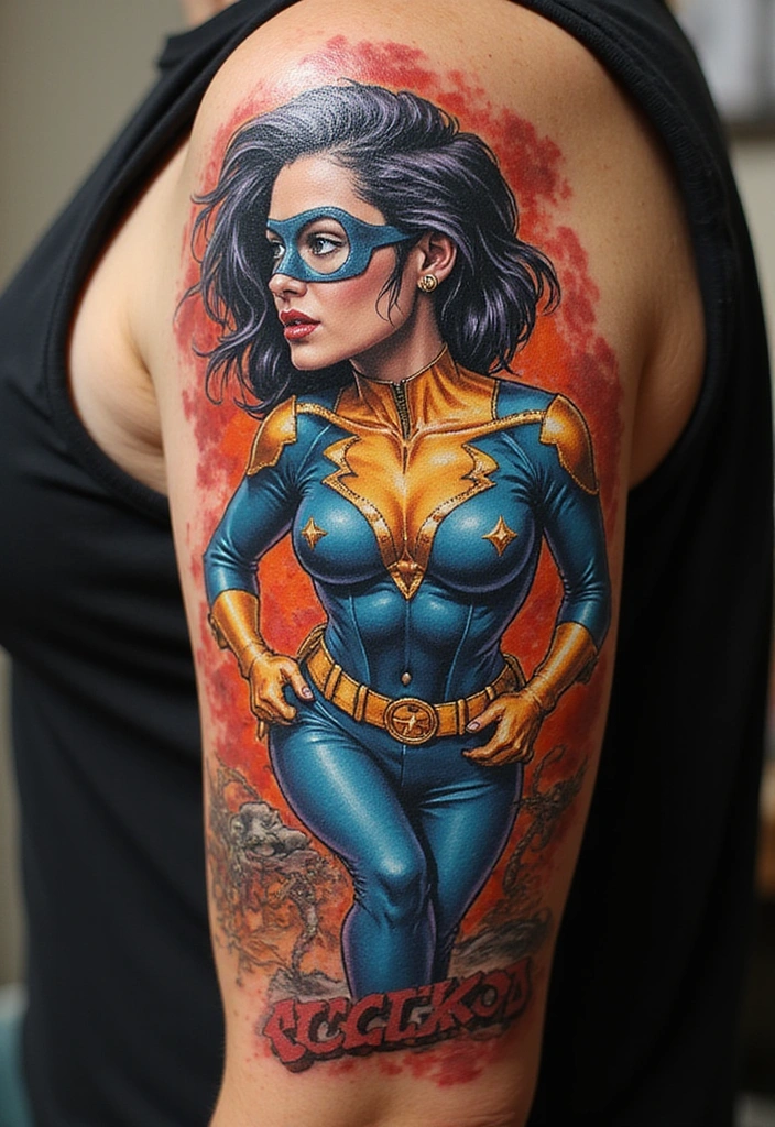 Top Color Tattoo Ideas for Dark Skin Tones - 10. Comic Book Characters
