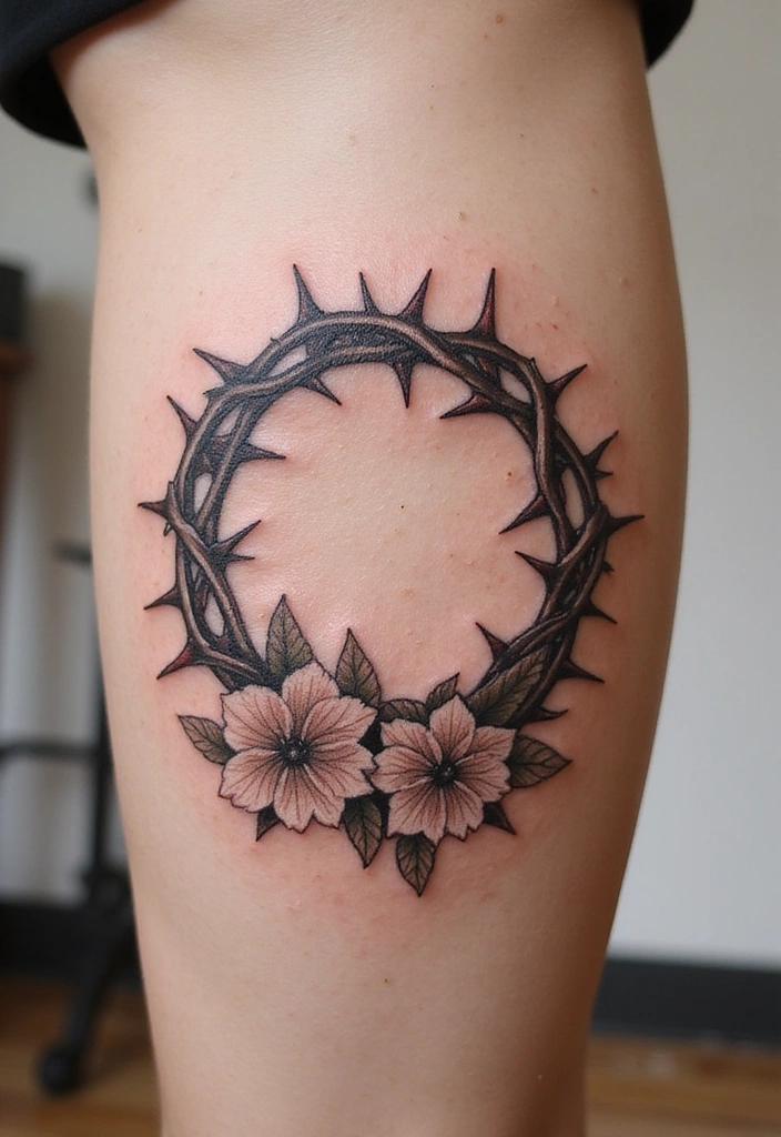 15 Creative Jesus Arm Tattoo Ideas for Men And Meanings - 5. Crown of Thorns