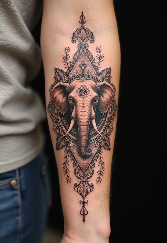 Best Animal Tattoos for the Forearm – Designs & Meaning - 6. Majestic Elephant: Wisdom and Strength