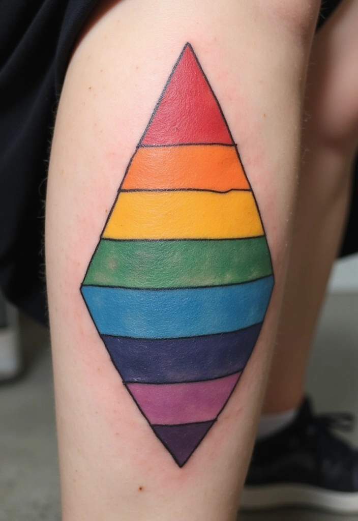 Best Rainbow Tattoo Ideas for Men and Their Meanings - 3. Geometric Rainbow Tattoo