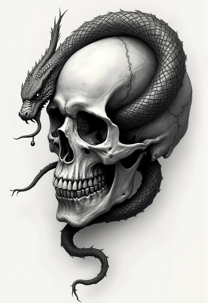 15 Goth Tattoo Ideas Symbolizing Rebellion & Individuality - 10. Serpent and Skull Tattoos