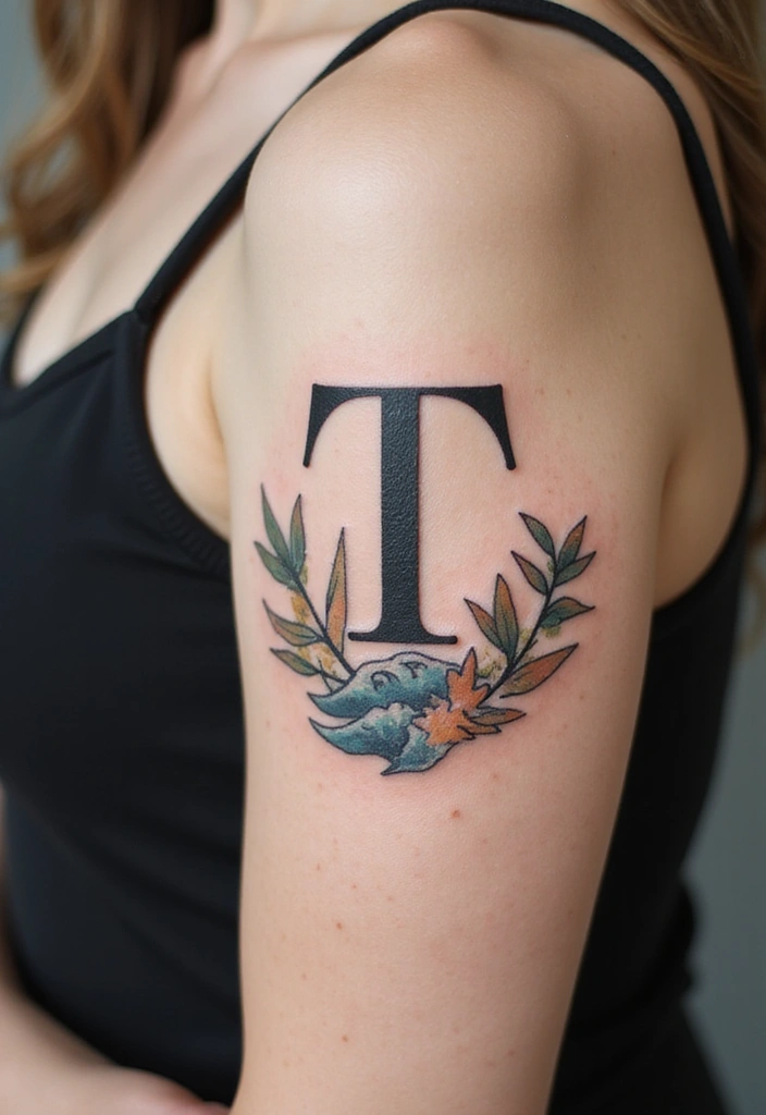 15 Creative Letter T Tattoo Designs And Ideas - 15. Connection to Nature