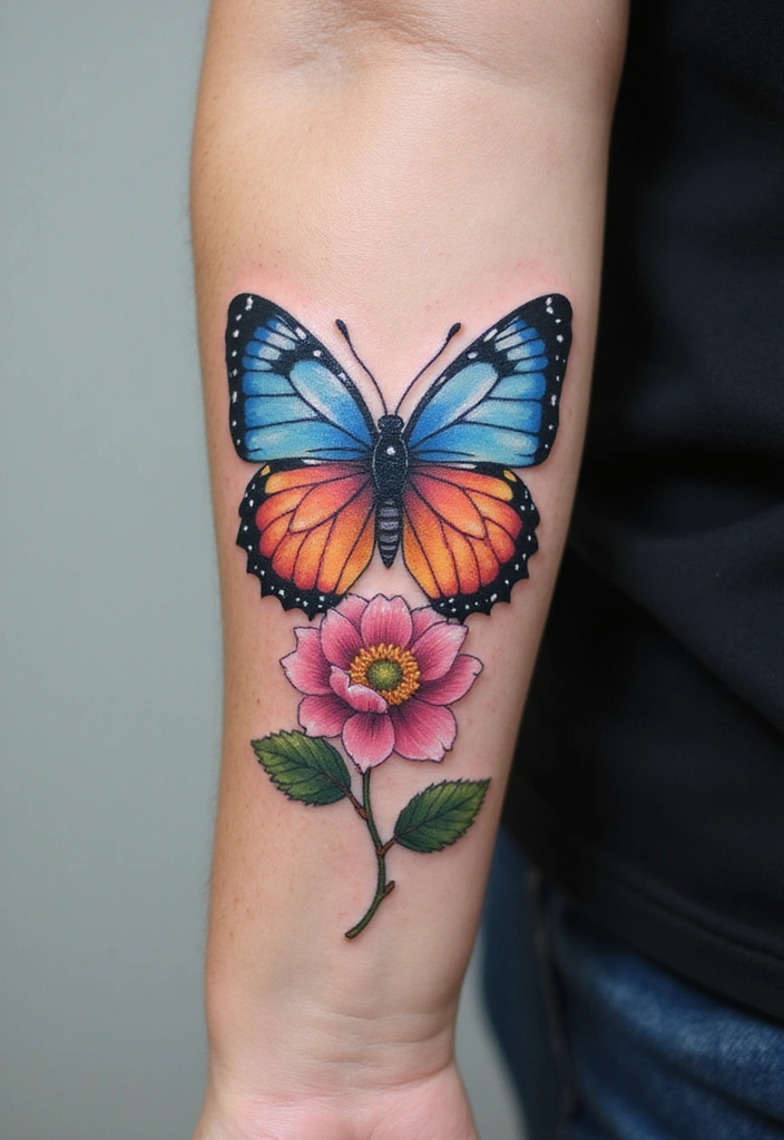 Best Animal Tattoos for the Forearm – Designs & Meaning - 5. Delicate Butterfly: Transformation and Beauty