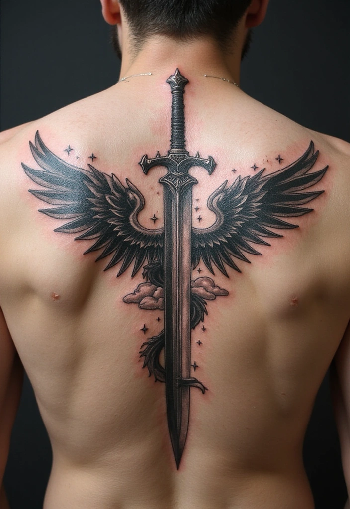 15 Creative Blade Tattoo Ideas, Designs, And Meanings - 6. Blade with Wings