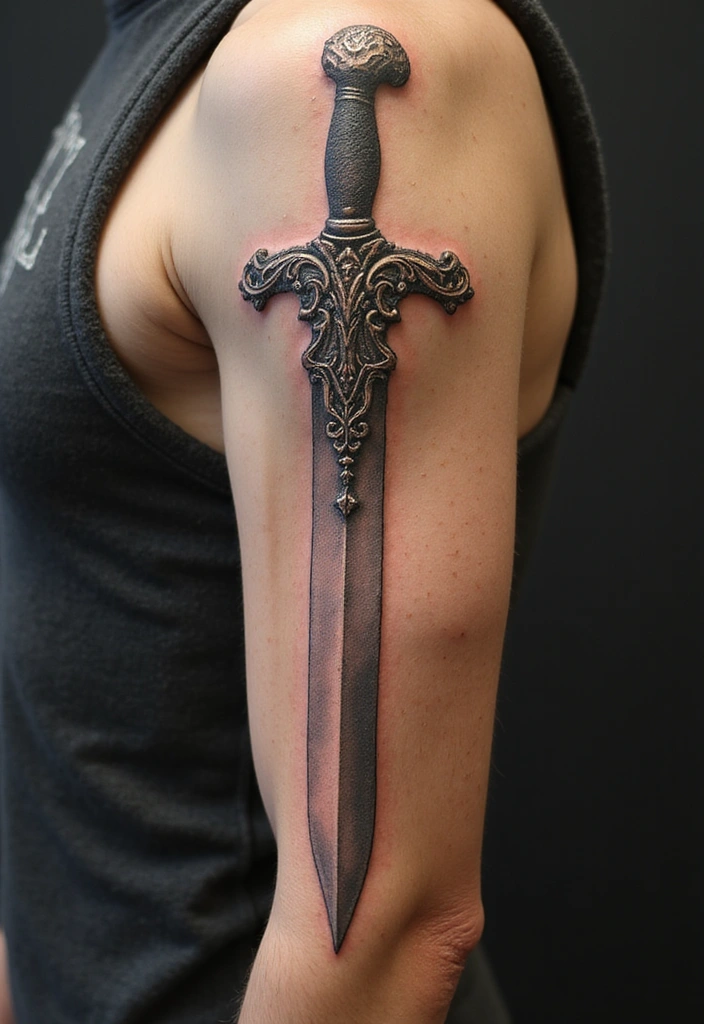 15 Creative Blade Tattoo Ideas, Designs, And Meanings - 11. Vintage-style Blade