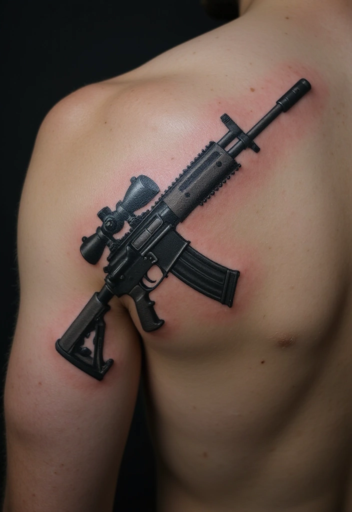 21 Unique Sniper Tattoo Ideas for Men and Their Powerful Meanings - 6. Sniper Rifle Tattoo