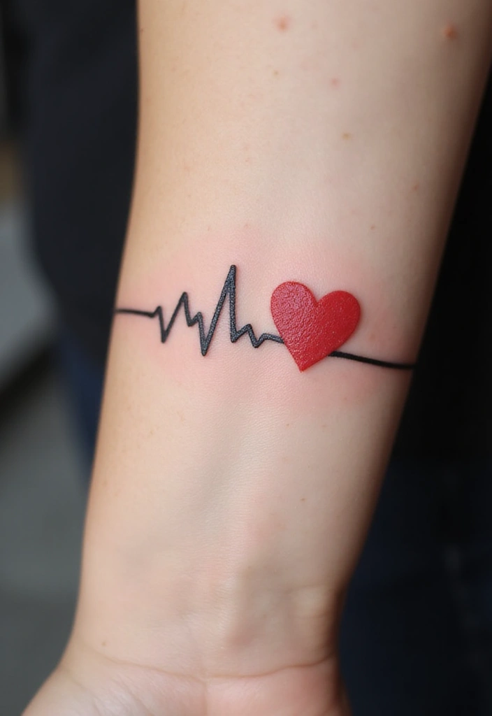 20 Beautiful Love Tattoo Designs That Speak to the Heart - 1. Minimalist Heartbeat