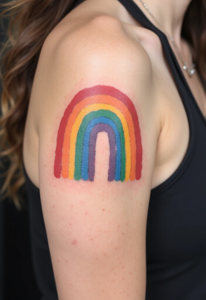 Best Rainbow Tattoo Ideas for Men and Their Meanings - 1. Classic Rainbow Arc