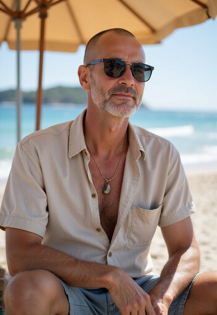 21 Beach Hairstyles For Older Men - 7. The Buzz Cut