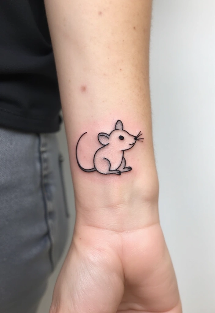 10 Cute Mouse Tattoo Ideas For Men With Meanings - 2. The Minimalist Mouse