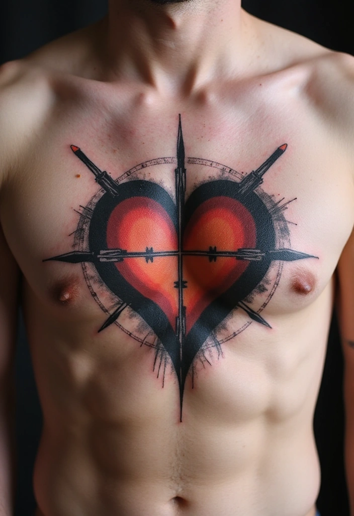 21 Unique Sniper Tattoo Ideas for Men and Their Powerful Meanings - 14. Sniper’s Heart