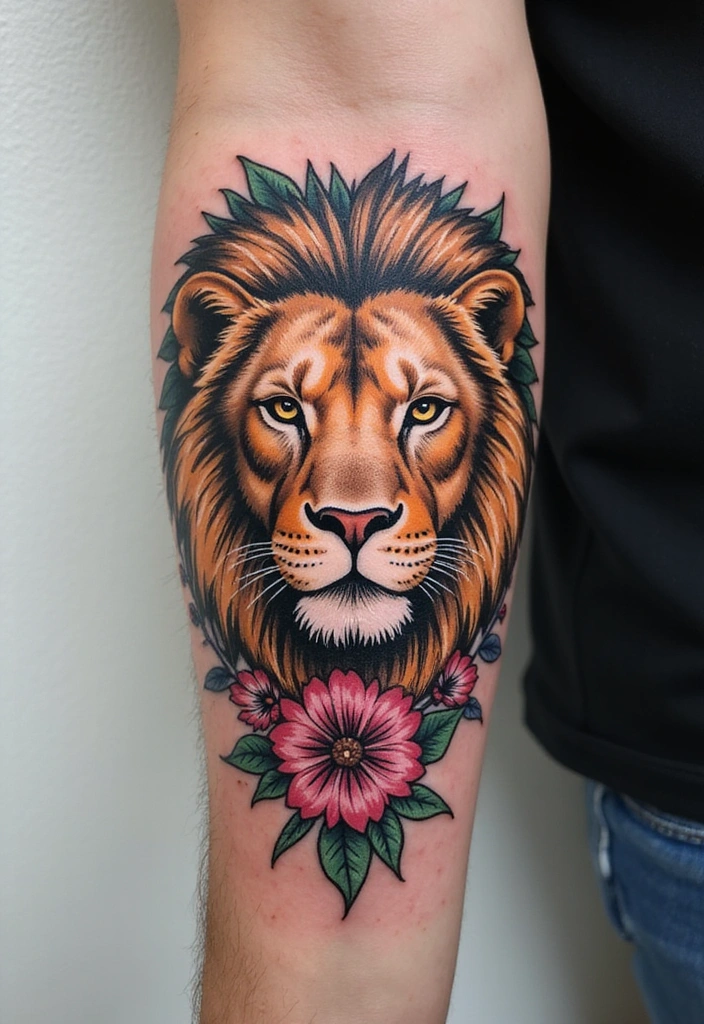 Best Animal Tattoos for the Forearm – Designs & Meaning - 1. Majestic Lion: The King of Beasts