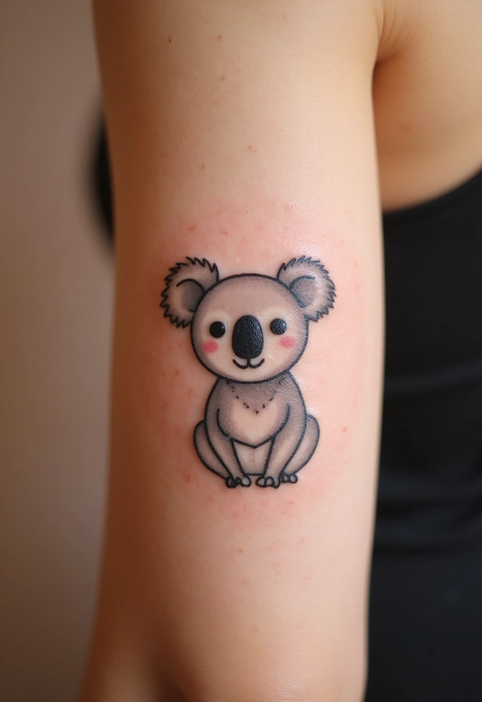 Top 15 Minimalist Animal Tattoos for First-Timers - 14. Calm Koala