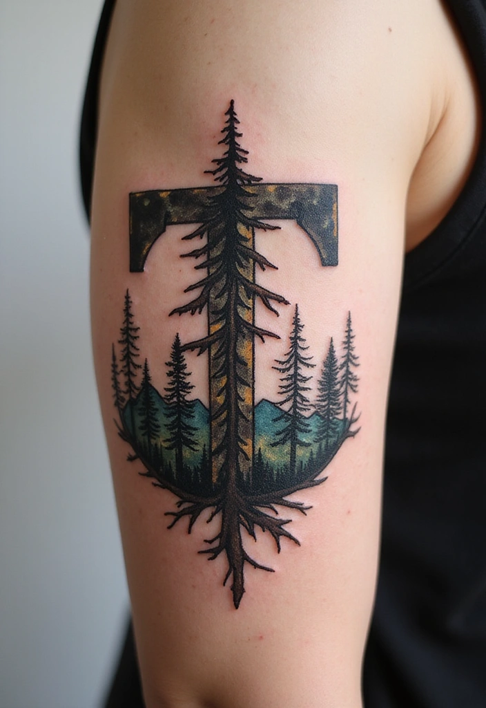 15 Creative Letter T Tattoo Designs And Ideas - 6. Nature-Inspired