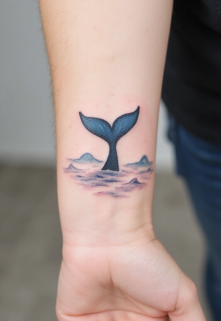 Top 15 Minimalist Animal Tattoos for First-Timers - 8. Minimalist Whale Tail