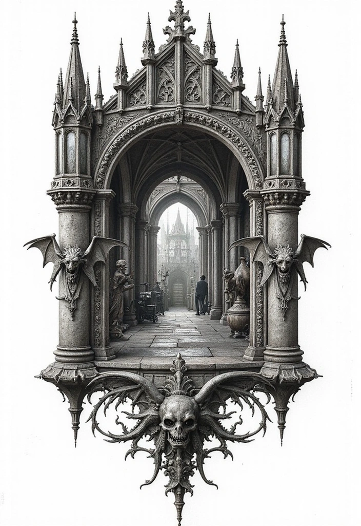 15 Goth Tattoo Ideas Symbolizing Rebellion & Individuality - 9. Gothic Architecture Tattoos