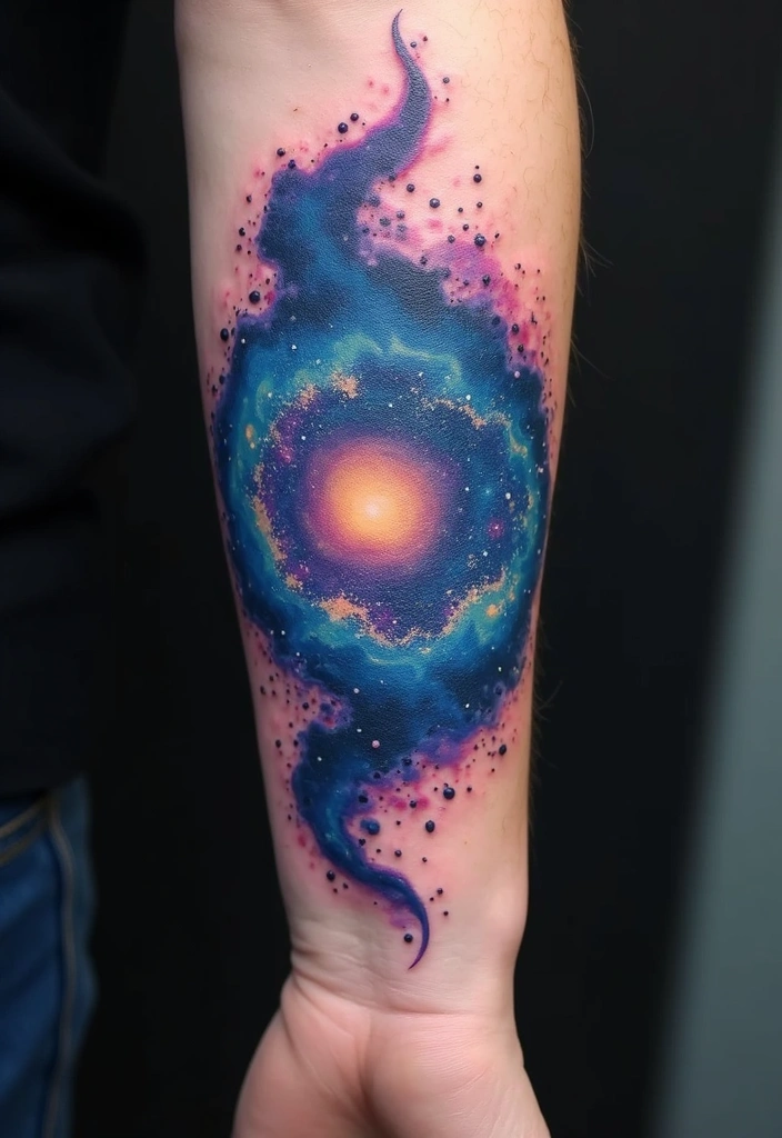 17 Universe Tattoo Design Ideas With Meaning - 1. Galaxy Swirl