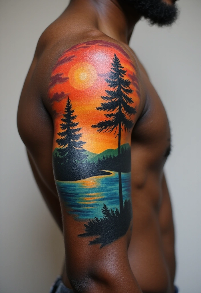 Top Color Tattoo Ideas for Dark Skin Tones - 9. Nature-Inspired Designs