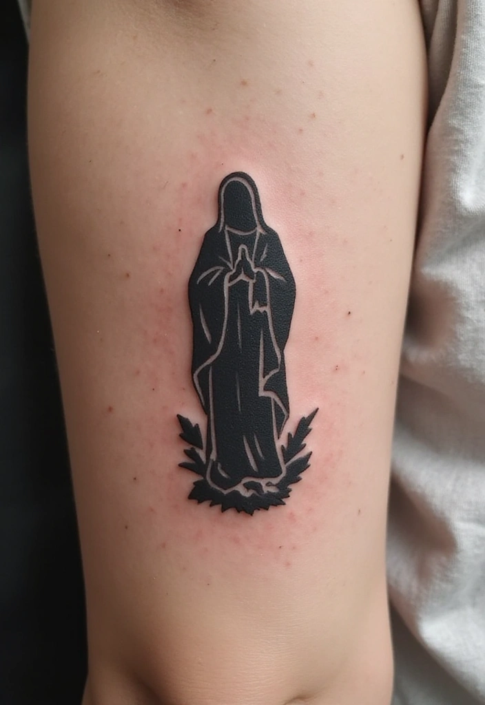 15 Virgin Mary Tattoo Ideas And Meaning - 7. Virgin Mary Silhouette