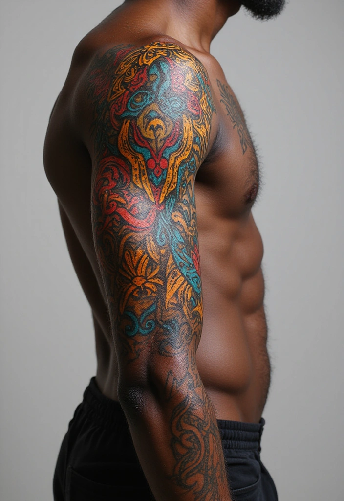 Top Color Tattoo Ideas for Dark Skin Tones - 12. Tribal Inspirations