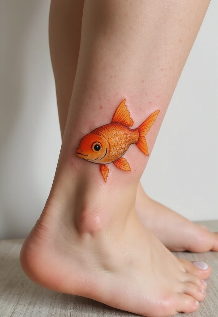 Top 15 Minimalist Animal Tattoos for First-Timers - 15. Charming Goldfish