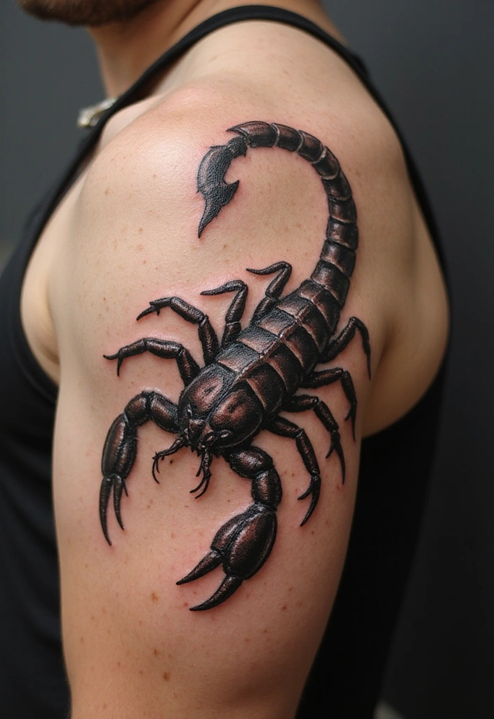 Scorpion Tattoo Ideas for Men With Bold Personalities - 14. Tribal Scorpion with Dot Work