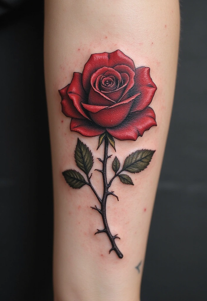 15 Goth Tattoo Ideas Symbolizing Rebellion & Individuality - 2. Dark Rose Tattoos