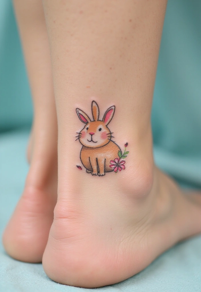 Top 15 Minimalist Animal Tattoos for First-Timers - 6. Minimalistic Rabbit