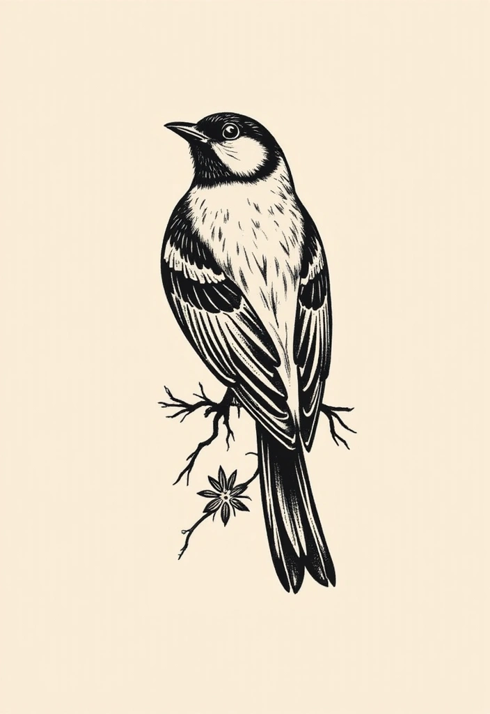 21 Eye-Catching Tribal Bird Tattoo Ideas With Meaning - 19. Fearless Sparrow: Resilience and Courage